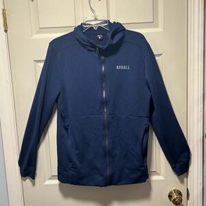 Nobull Full Zip Long Sleeve Hoodie Navy Blue Size Large